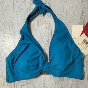 New! Gottex Halter Top Bikini Top Turquoise 8 10